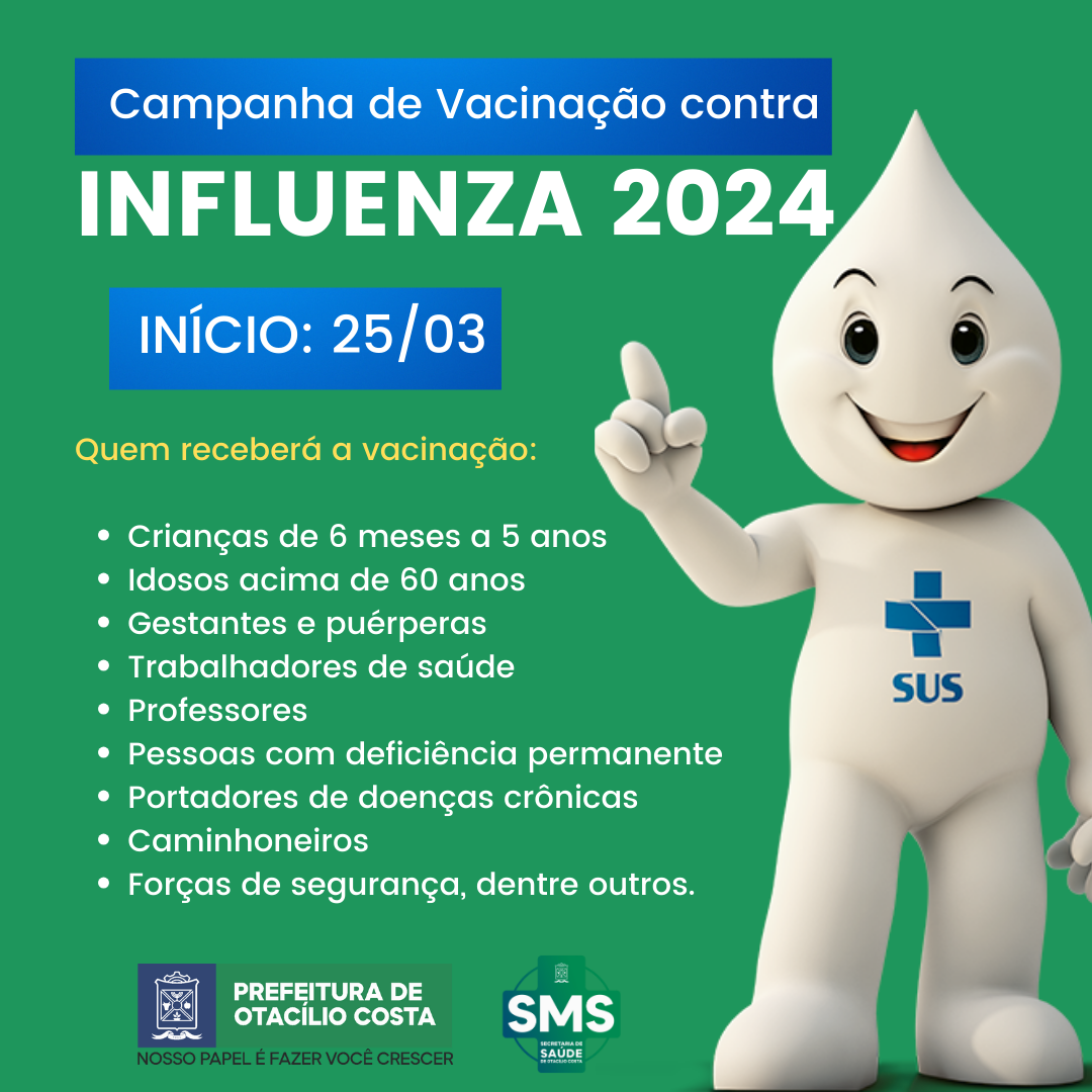 Campanha de Influenza inicia no dia 25 de março em Otacílio Costa